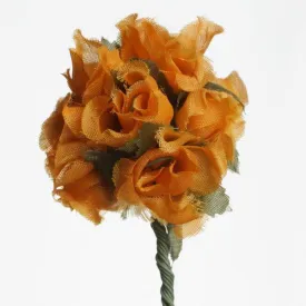 144 Artificial 3/4” Orange Poly Rose Buds DIY Wedding Bouquet Flowers Craft Decoration