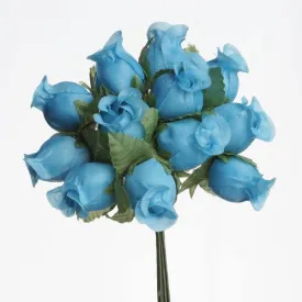 144 Artificial 3/4” Turquoise Poly Rose Buds DIY Wedding Bouquet Flowers Craft Decoration