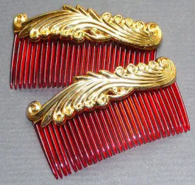 2 Vintage 1940s Hair Combs - 8cm... Very Burlesque...