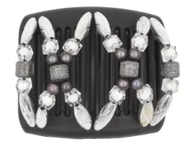 African Butterfly Chameleon Hair Comb - Dalena Black 44