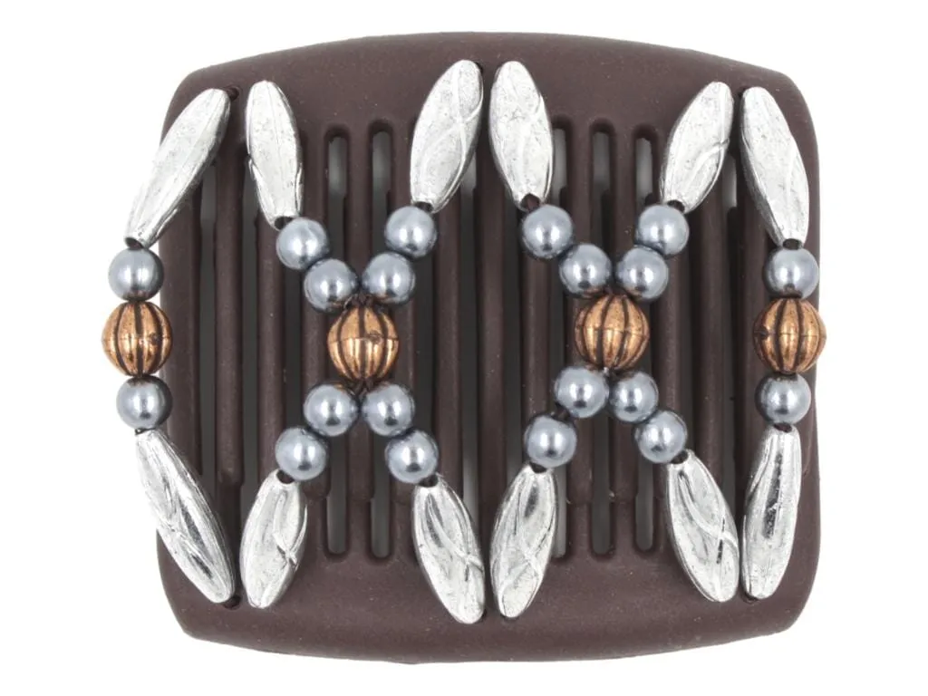 African Butterfly Chameleon Hair Comb - Dalena Brown 47