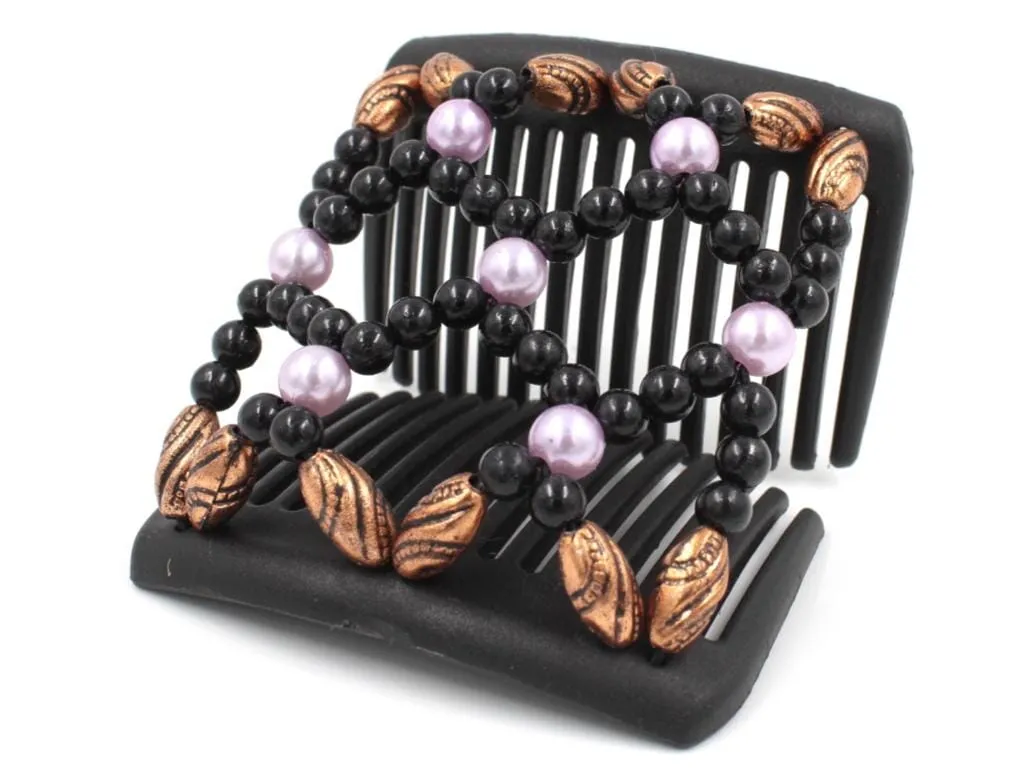 African Butterfly Chameleon Hair Comb - Ndalena Black 47