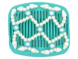 African Butterfly Hair Comb - Ndalena Turquoise 13