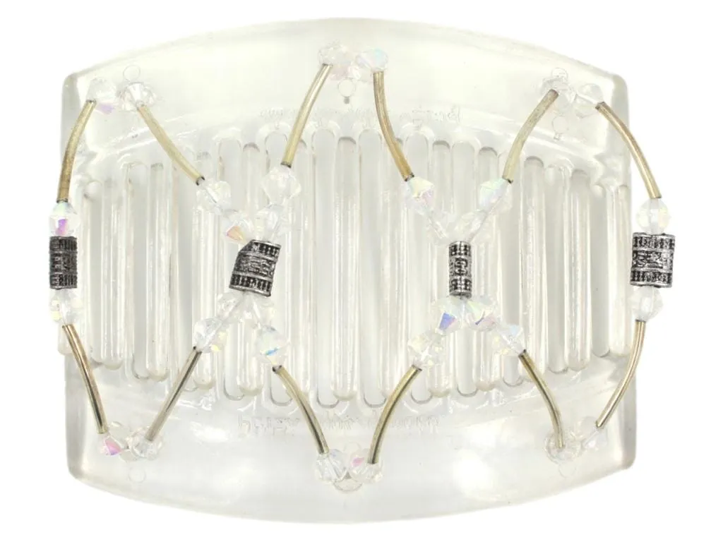 African Butterfly Thick Hair Comb - Beada Tube Clear 57