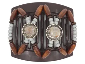 African Butterfly Thick Hair Comb - Gemstone Brown 68