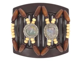 African Butterfly Thick Hair Comb - Gemstone Brown 76