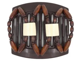 African Butterfly Thick Hair Comb - Stones & Bones Brown 114