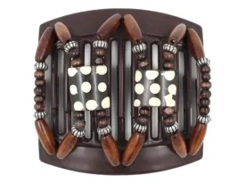 African Butterfly Thick Hair Comb - Stones & Bones Brown 117