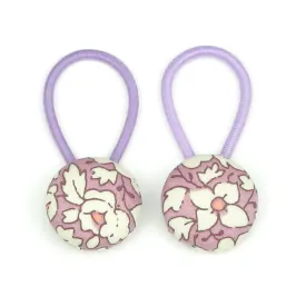 Ali Liberty of London Set of Button Hair Ties In Lilac