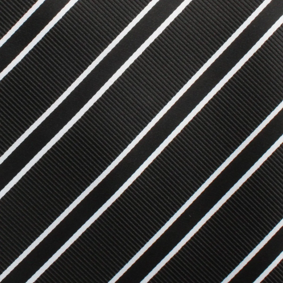 Black Double Stripe Skinny Tie