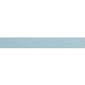 Bowtique Small Blue Polka Dot Grosgrain Ribbon - 5m x 10mm Roll