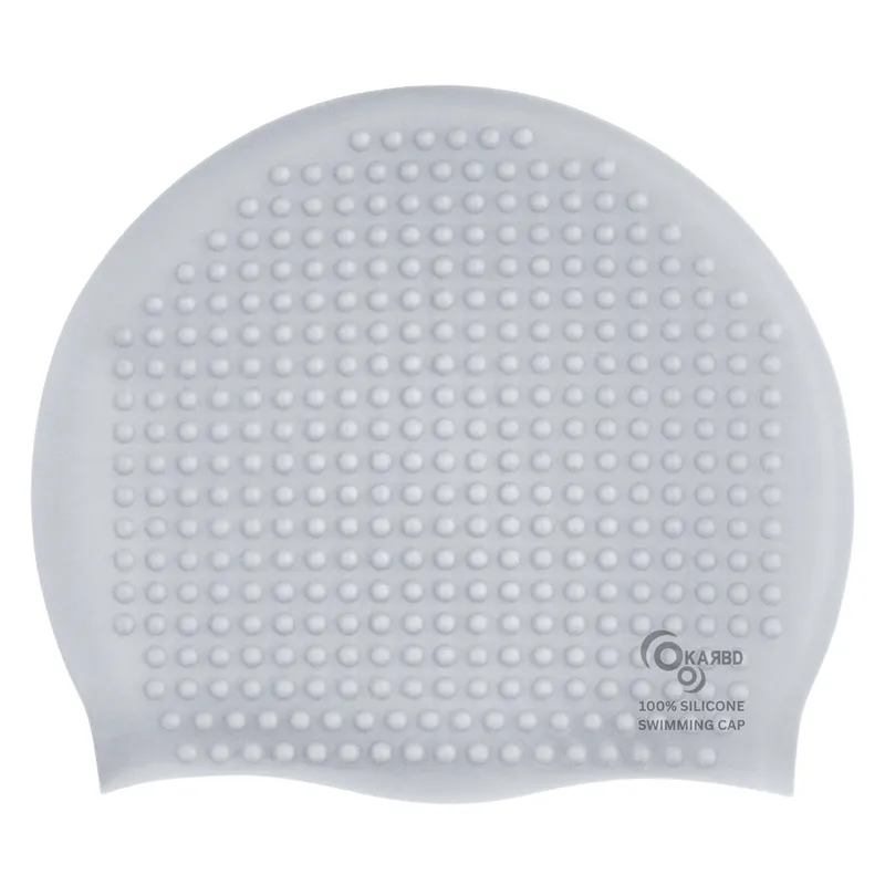 Bubble Drop Design Hair Protection Silicone Swimming Cap Universal Size | Grey