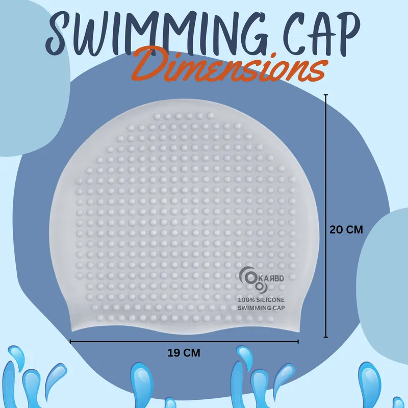 Bubble Drop Design Hair Protection Silicone Swimming Cap Universal Size | Grey