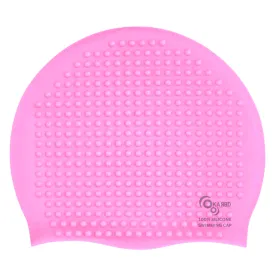 Bubble Drop Design Hair Protection Silicone Swimming Cap Universal Size | Light Pink