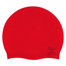 Bubble Drop Design Hair Protection Silicone Swimming Cap Universal Size | Red