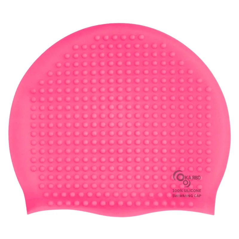 Bubble Drop Design Hair Protection Silicone Swimming Cap Universal Size