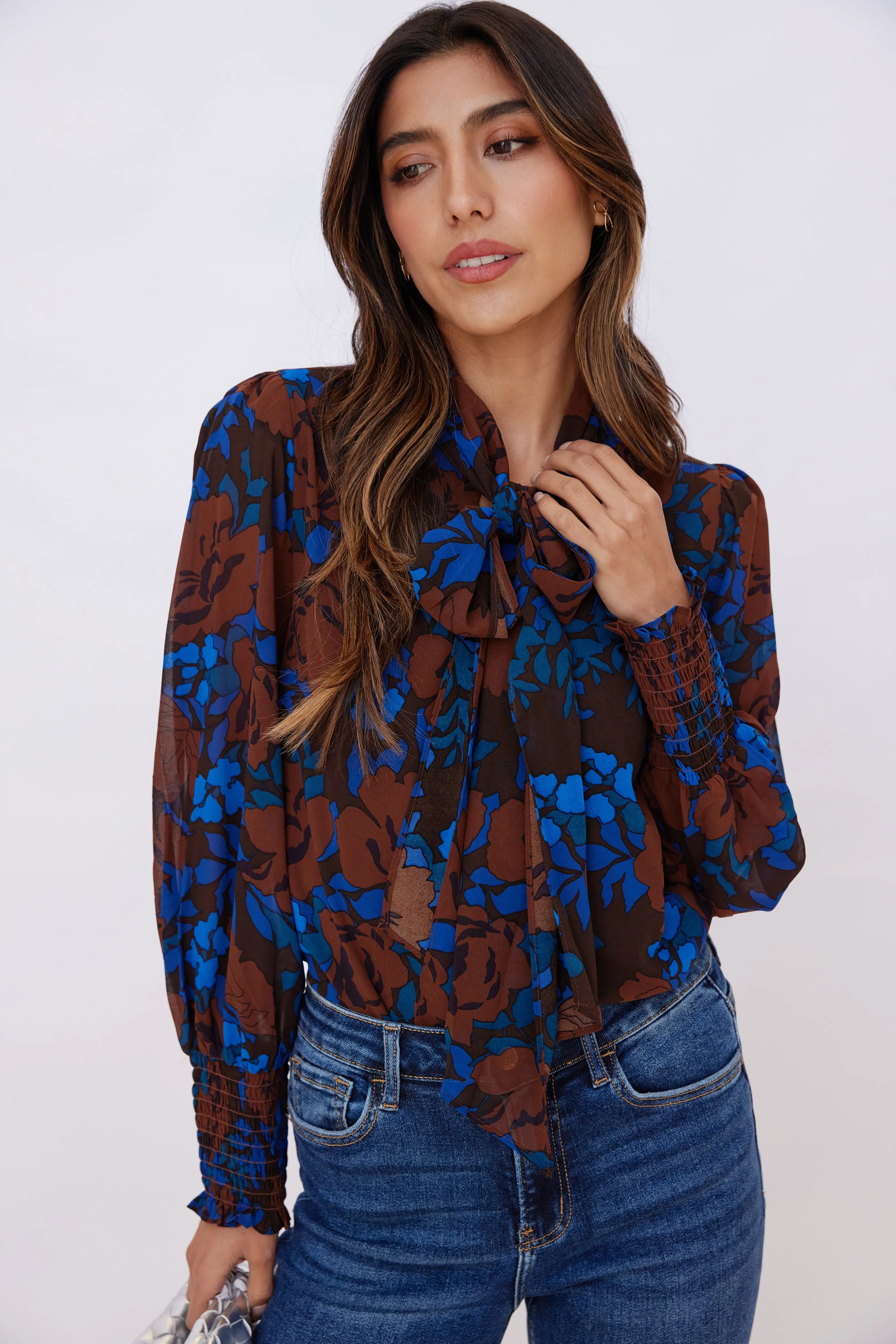 Cora Tie Neck Blouse