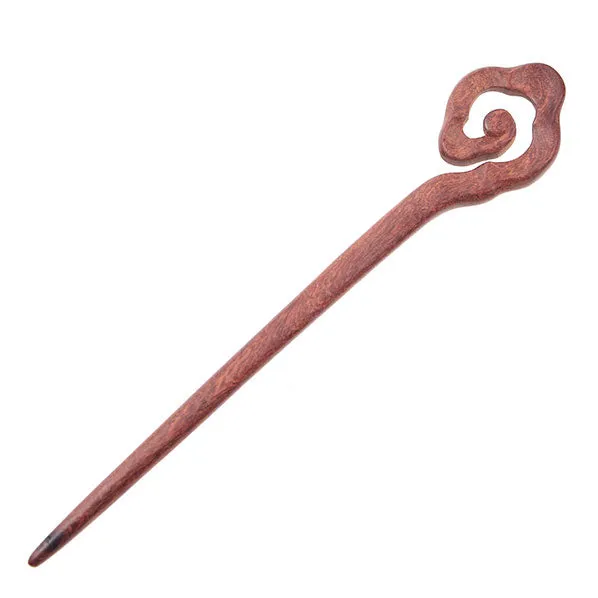 CrystalMood Handmade Carved Wood Hair Stick Propitious Cloud Rosewood