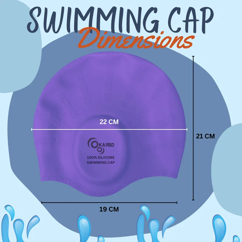 Ear Cover Hair Protection Silicone Swimming Cap Universal Size | Purple