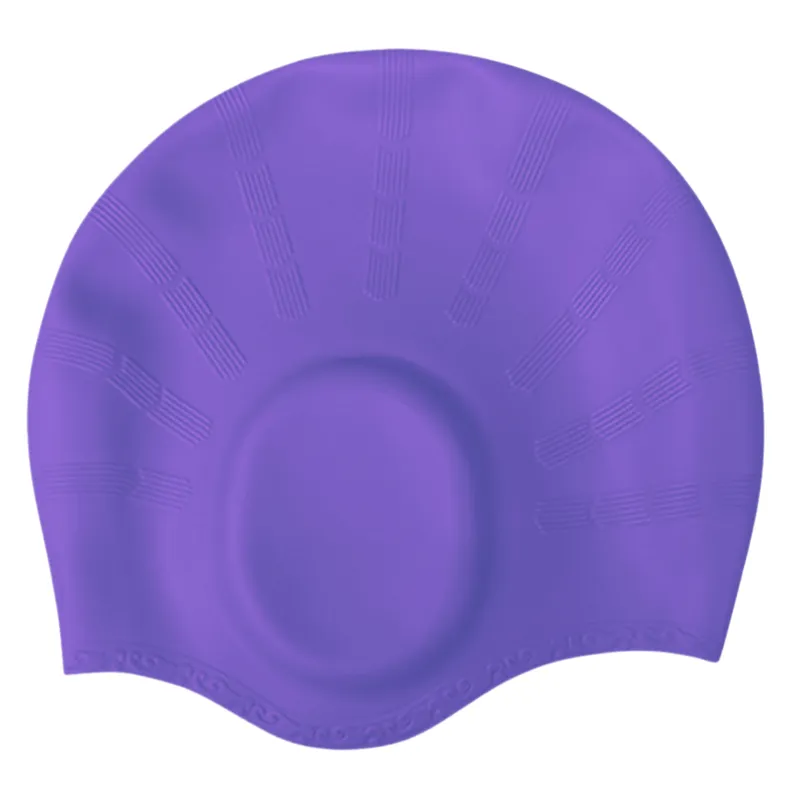 Ear Cover Hair Protection Silicone Swimming Cap Universal Size | Purple