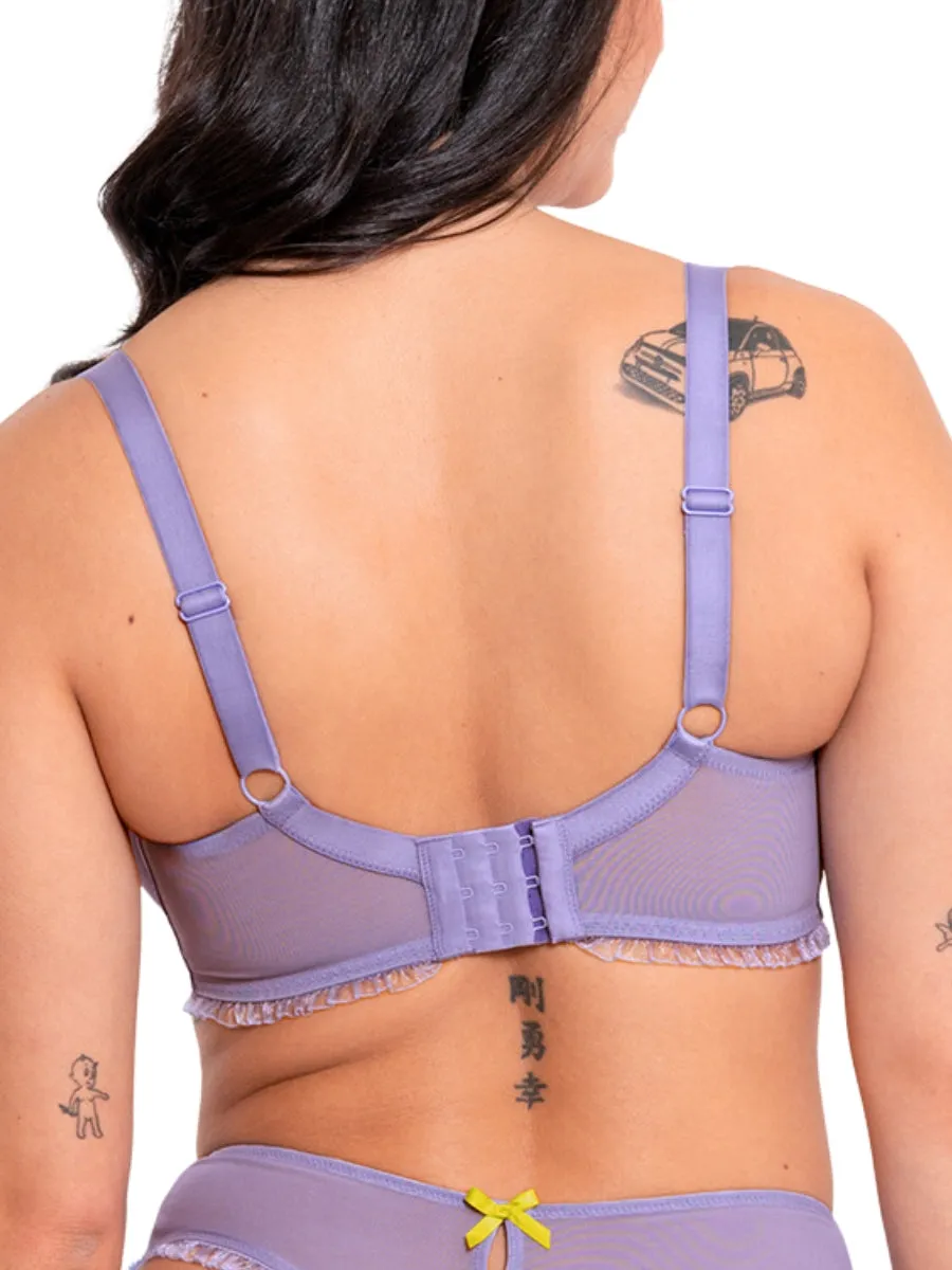 Frill Me Balcony Bra - Mauve/Lime