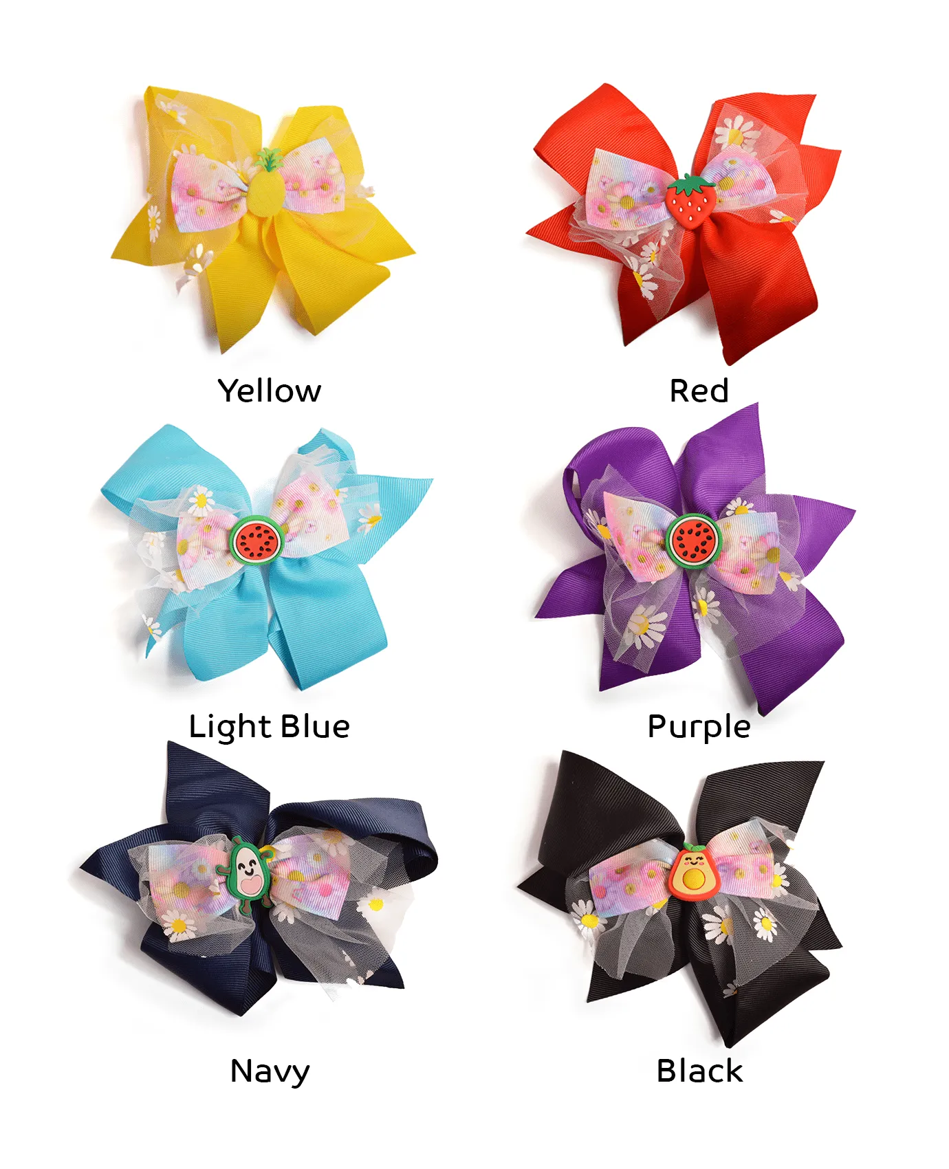 Fruits and Flowers Hair Bows