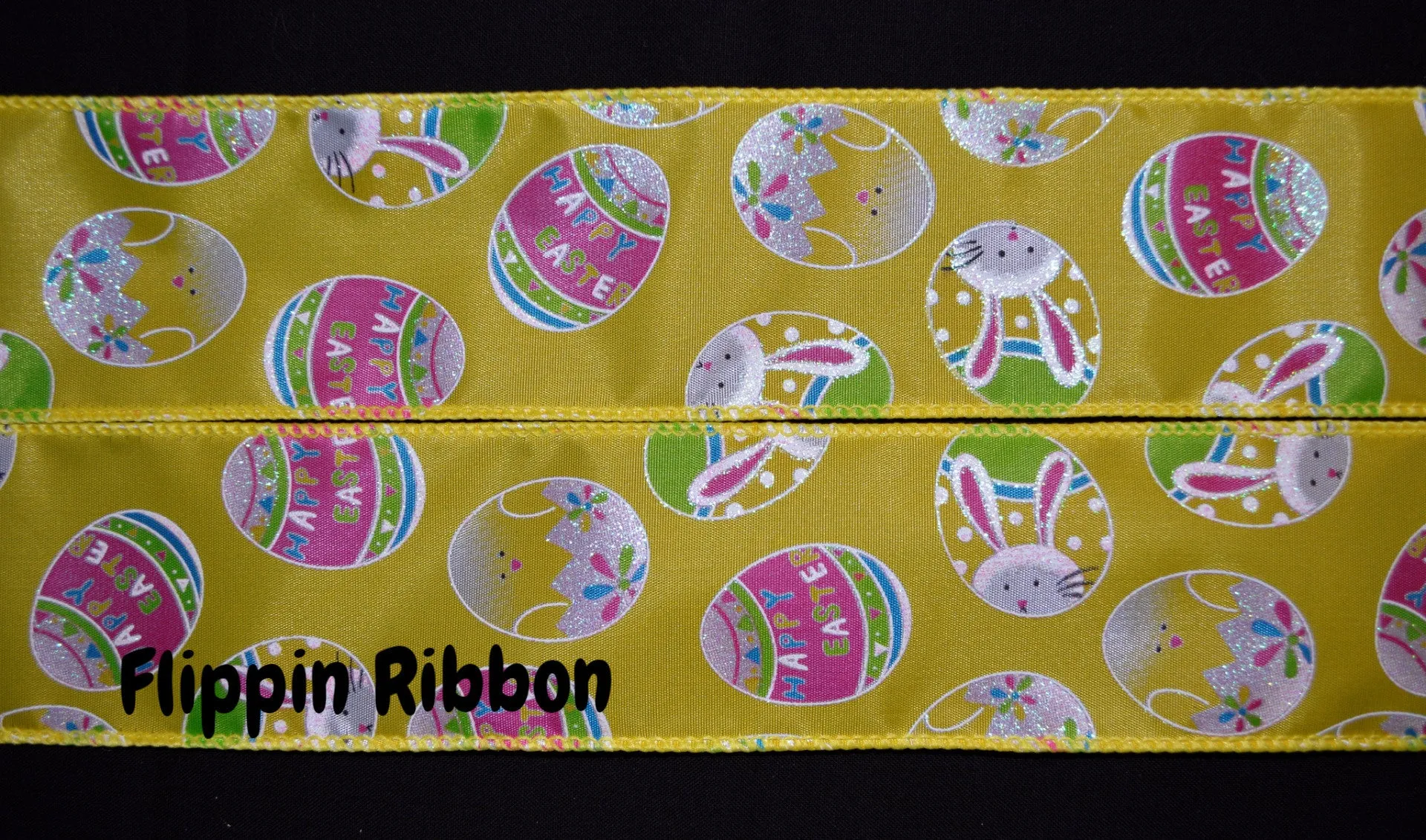 Fun Bunny Easter Ribbon - 2 1/2 inch Wired Polyester