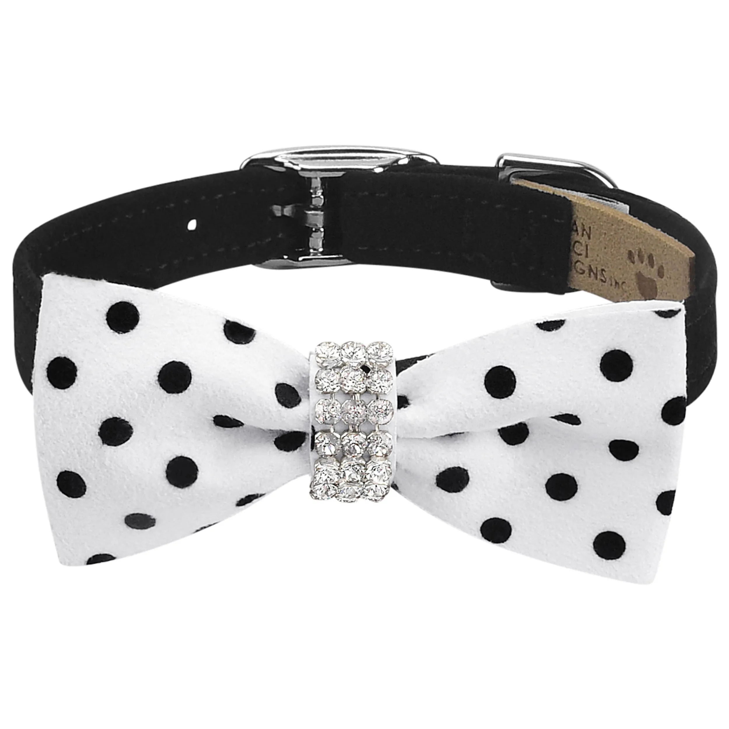 Giltmore Black & White Polka Dot Bow Tie 1/2" Collar