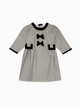 Grey Polka Dot Penelope Girl Dress