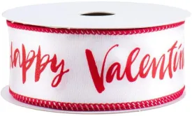 Happy Valentine's Day Wired Ribbon - 1 1/2" x 10 Yards