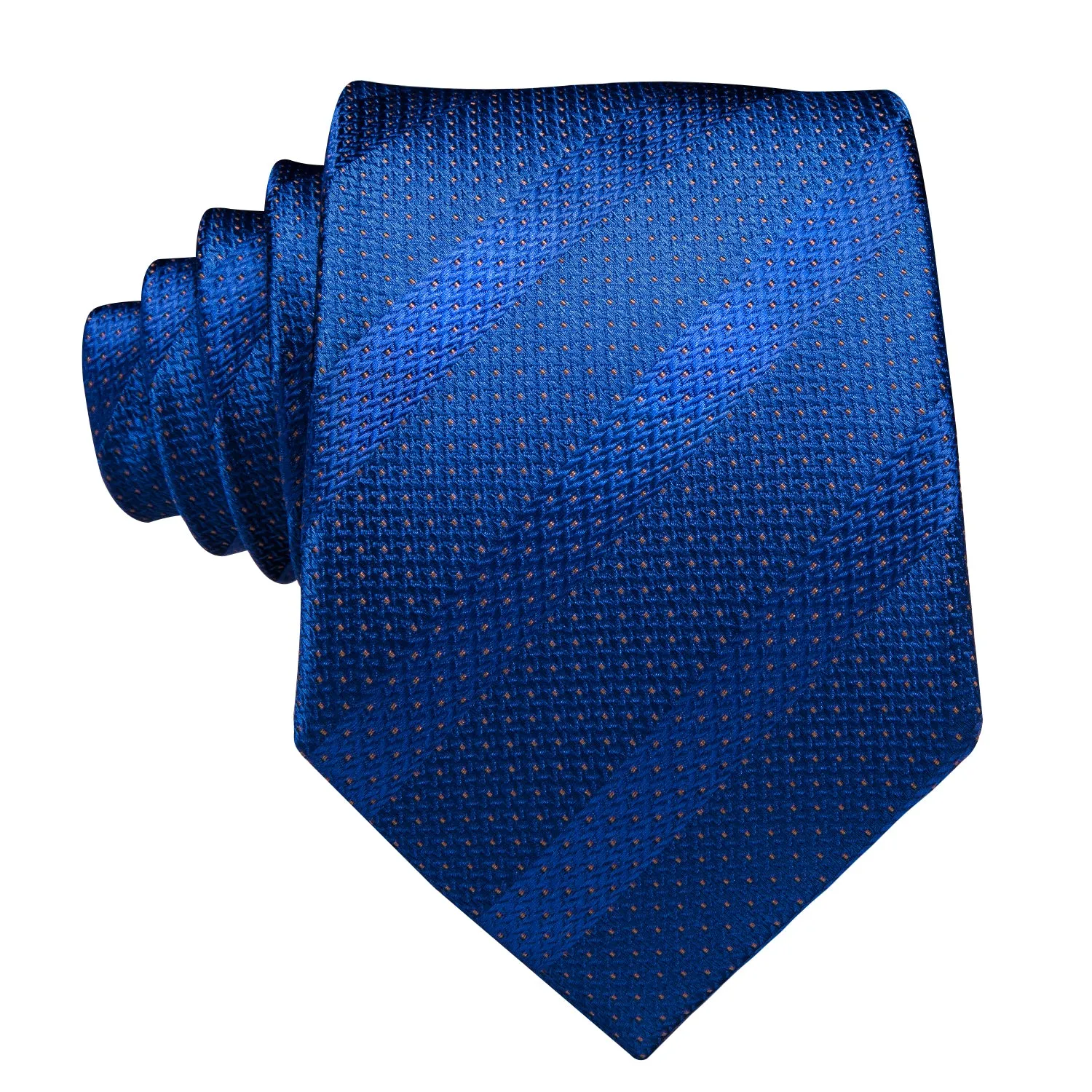 Hi-Tie Blue Ties Striped Men's Necktie Pocket Square Cufflinks Set