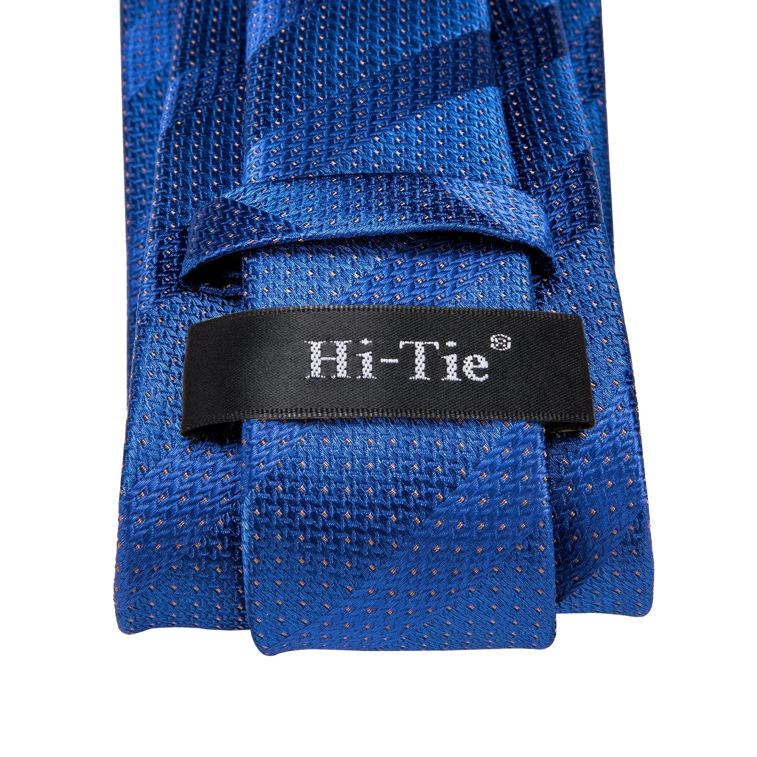 Hi-Tie Blue Ties Striped Men's Necktie Pocket Square Cufflinks Set