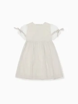 Ivory Polka Dot Violetta Tulle Girl Dress