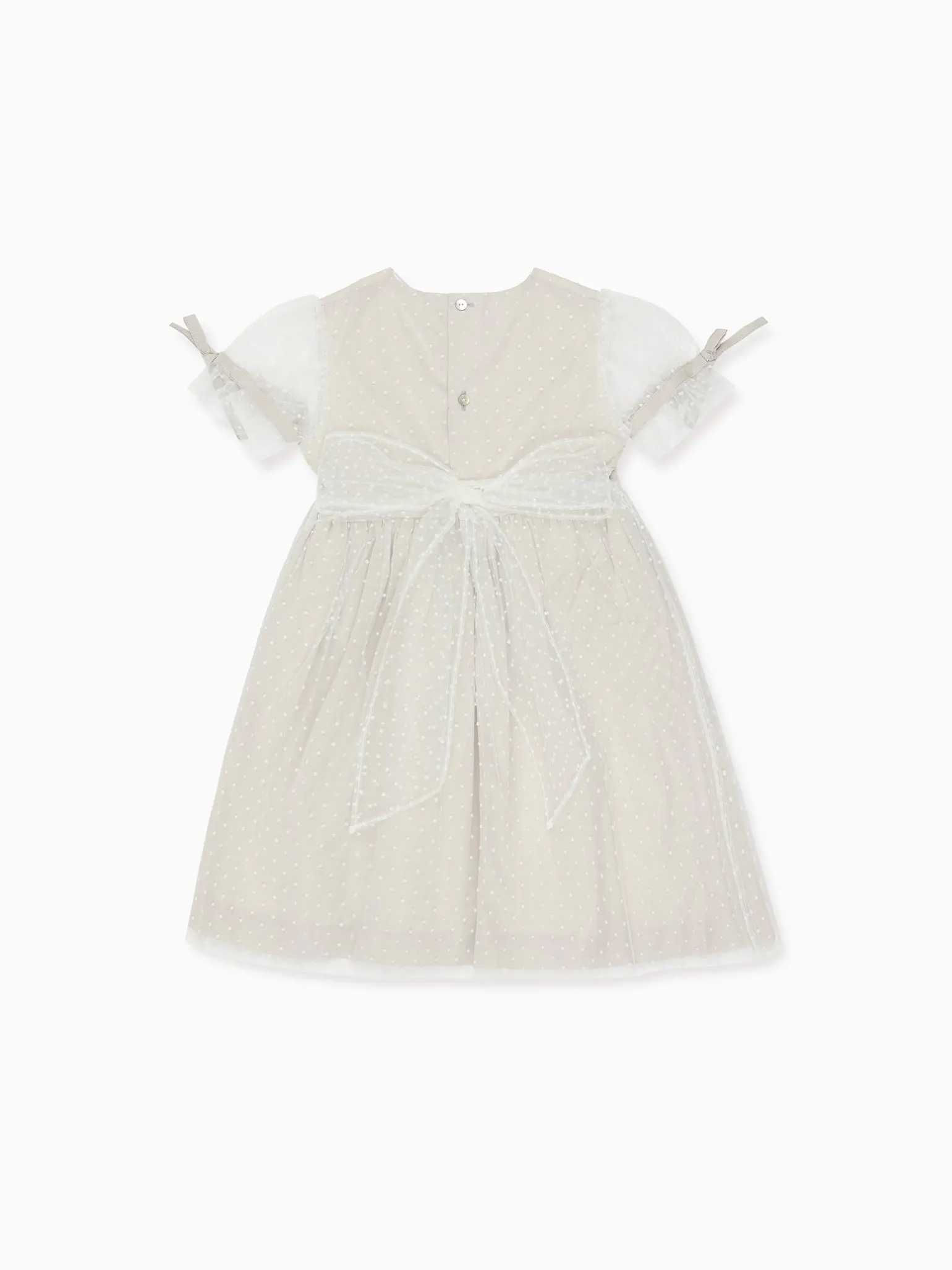 Ivory Polka Dot Violetta Tulle Girl Dress