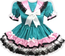 Katie Custom Fit Satin Lace Bows Adult Little Girl Sissy Dress Leanne's