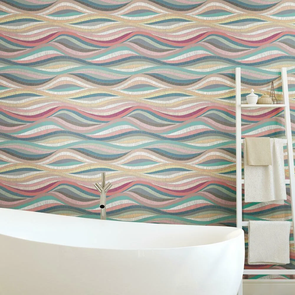 Mosaic Waves Peel and Stick Wallpaper