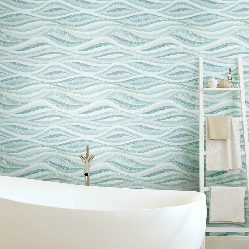 Mosaic Waves Peel and Stick Wallpaper