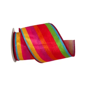 Multi-Colored Bright Stripe Ribbon 4" X 10YD