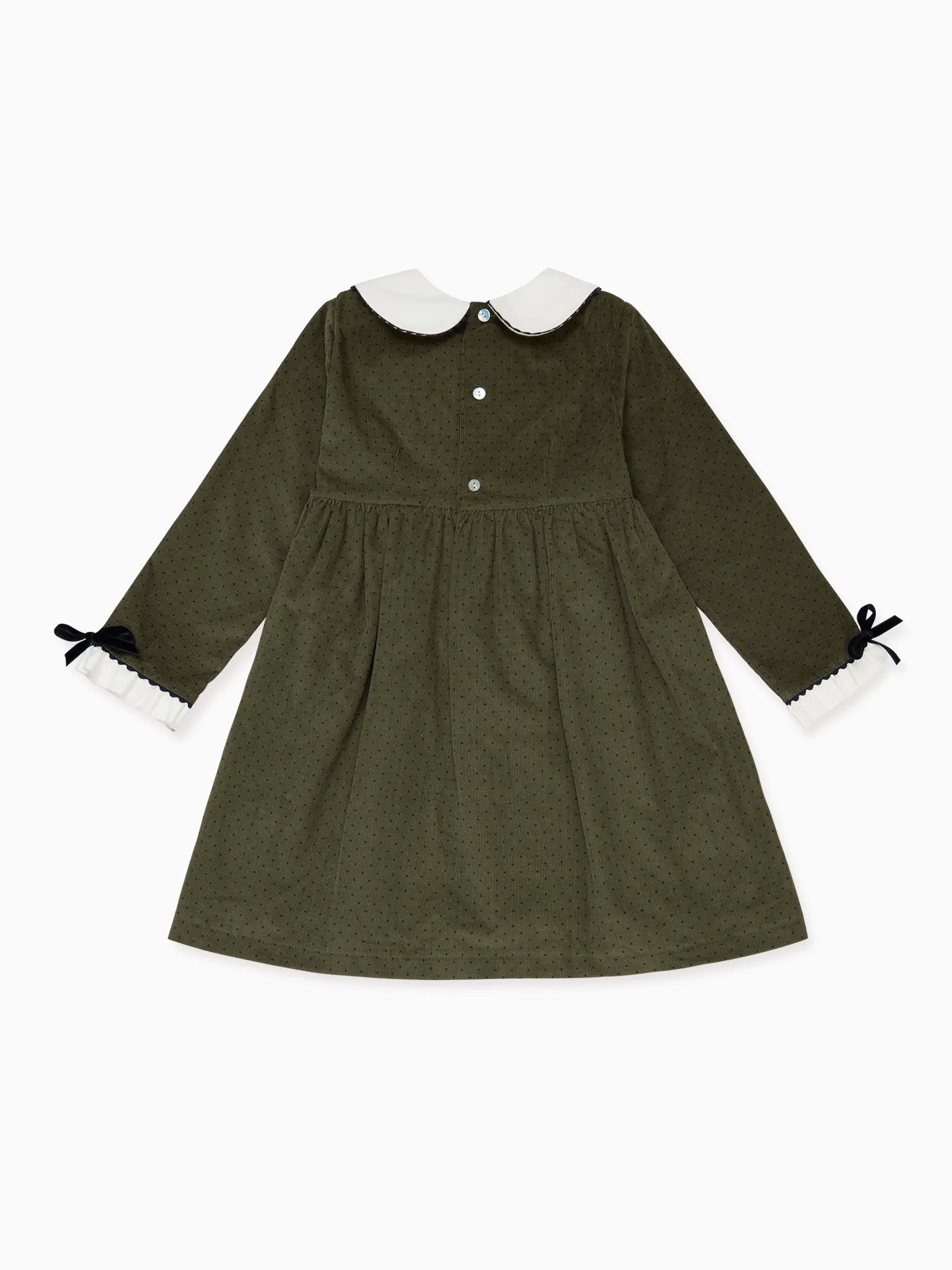 Olive Polka Dot Amira Girl Dress