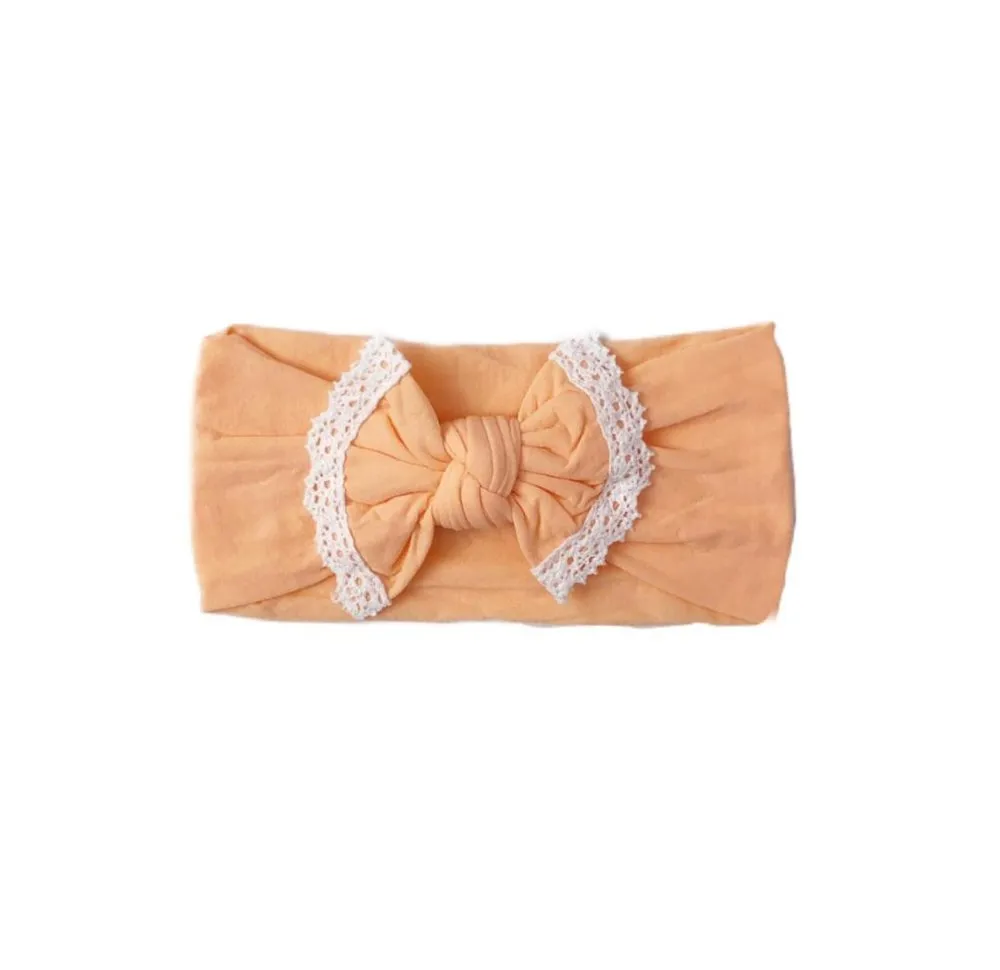 Poppy Knots Lace Bow - Peach