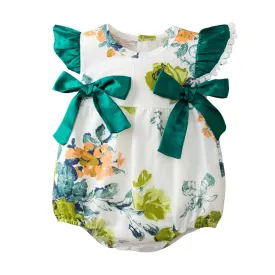 "Sweet Flowers" Ruffled Romper