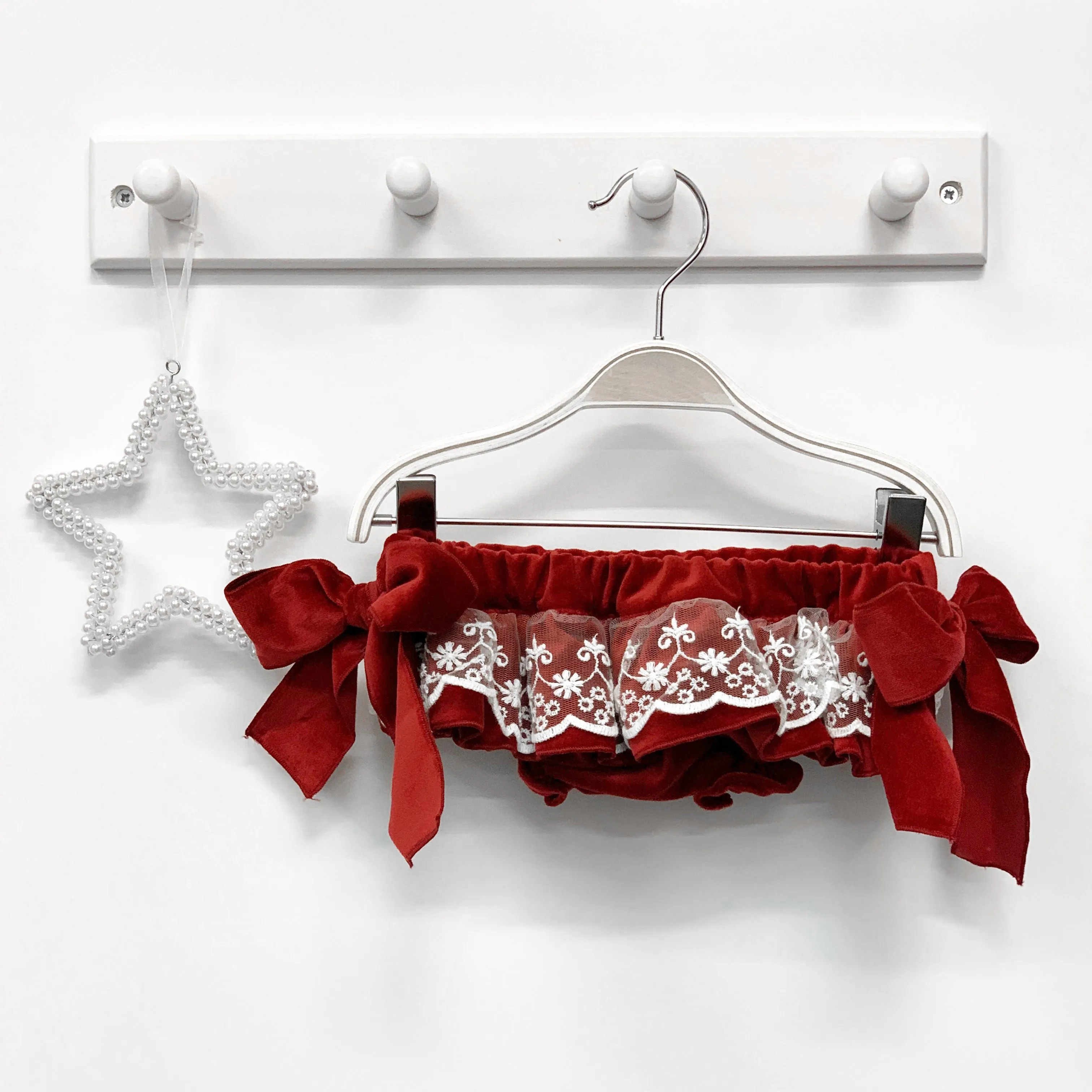 Ruby Red Lace Velvet Bloomers