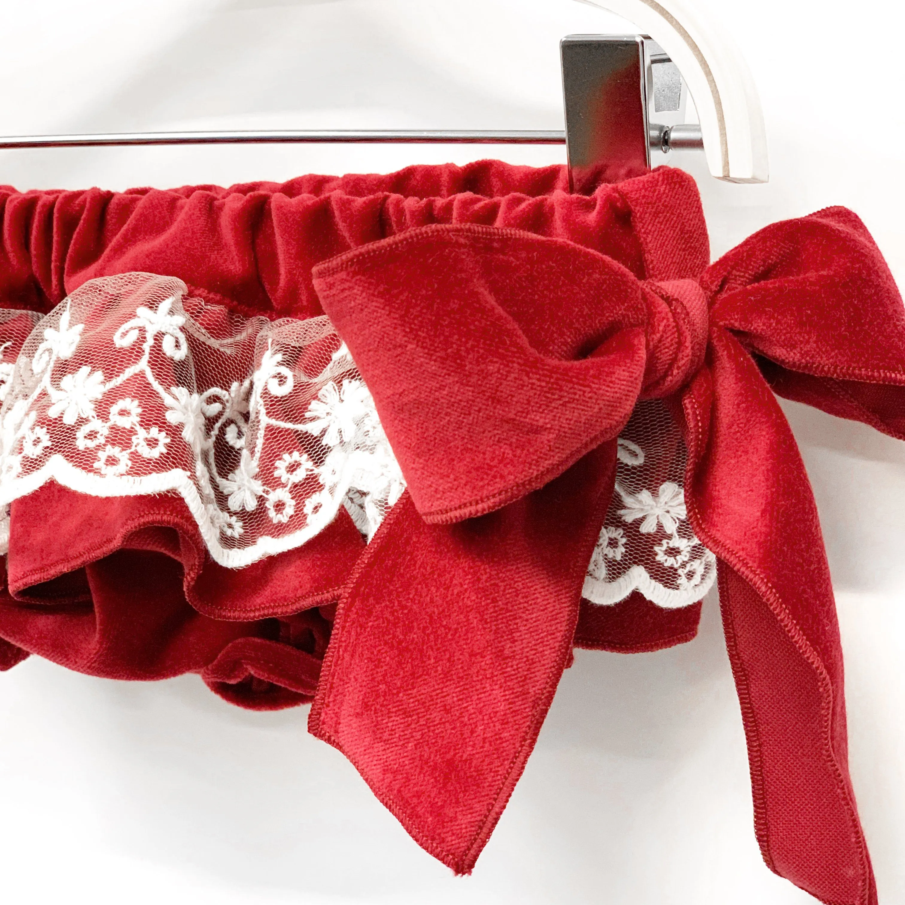 Ruby Red Lace Velvet Bloomers