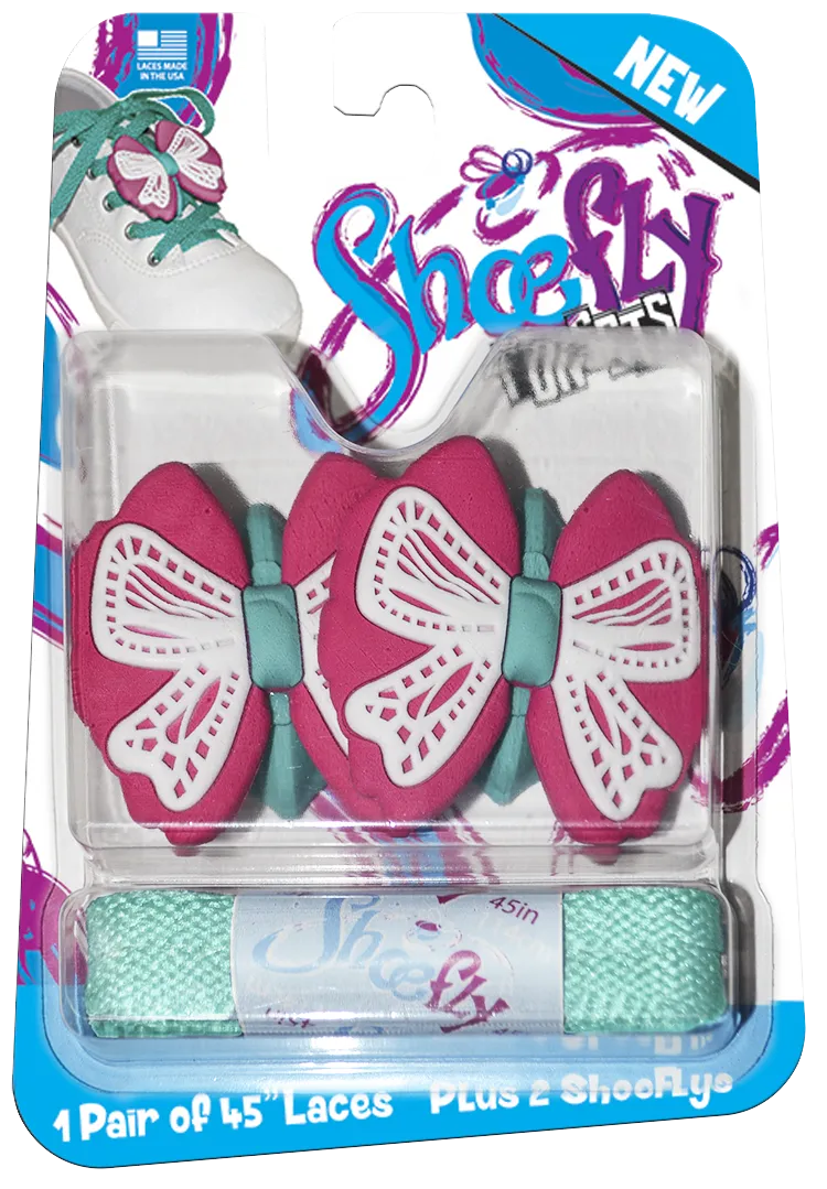 ShoeFlys ® Funsets™ | Bow with Turquoise Laces