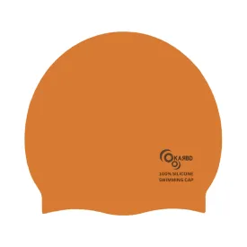 Silicone Swimming Cap for Kids/Adults | Unisex Universal Size Swimming Pool Head Cap | Orange Colour