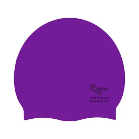 Silicone Swimming Cap for Kids/Adults | Unisex Universal Size Swimming Pool Head Cap | Purple Colour