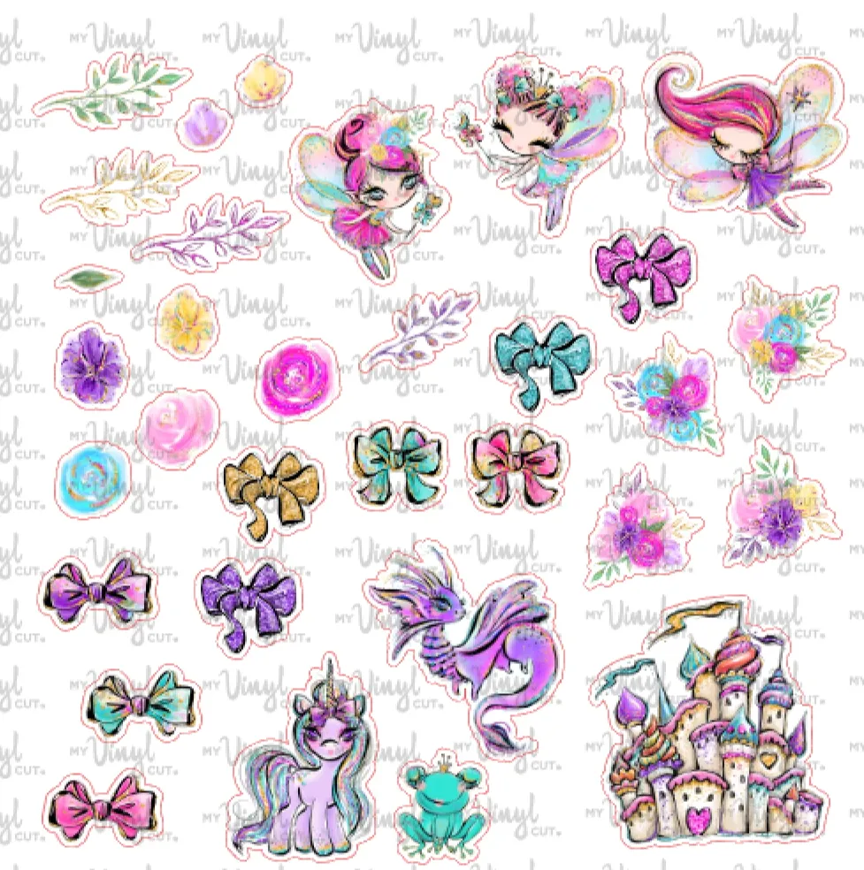 Sticker Sheet FAIRYLAND Full 12 x 12 inch Sheet