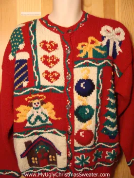 Tacky Ugly Christmas Sweater 80s with Padded Shoulders Classic (f230)