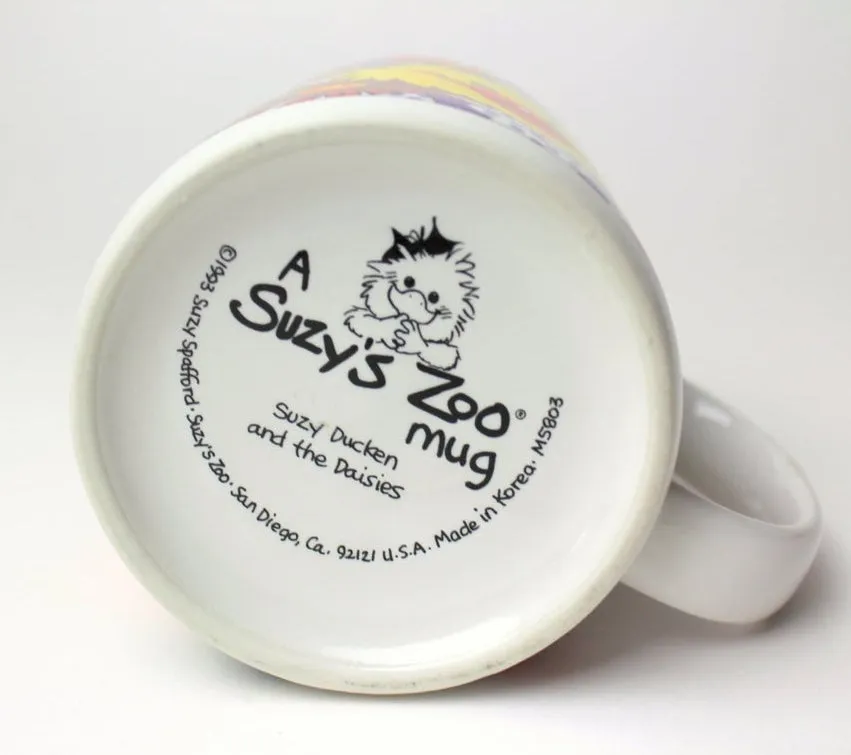 Vintage Suzy's Zoo Suzy Ducken and the Daisies Ceramic Collectible Mug 1993 12 oz Cup