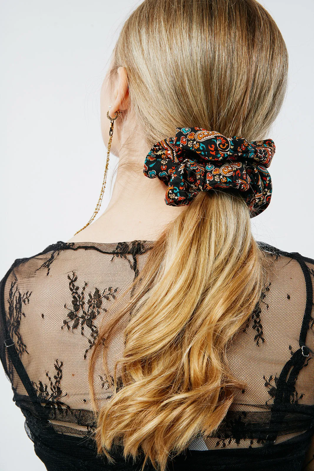 Zeppelin Paisley Collection | Floofy Scrunchie | Long Hair Scarf | Neck Scarf | Hair-tie Bow | Luxury Designer Hair Accessories | Handmade